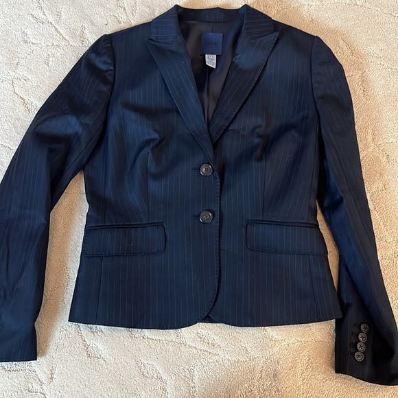 J. Crew Super 120s Navy Pinstripe Suit Jacket 4